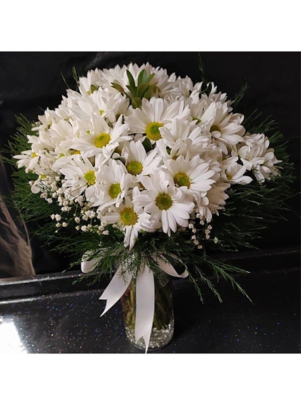  Erzurum Çiçek Gönder - Cam Vazoda Papatya