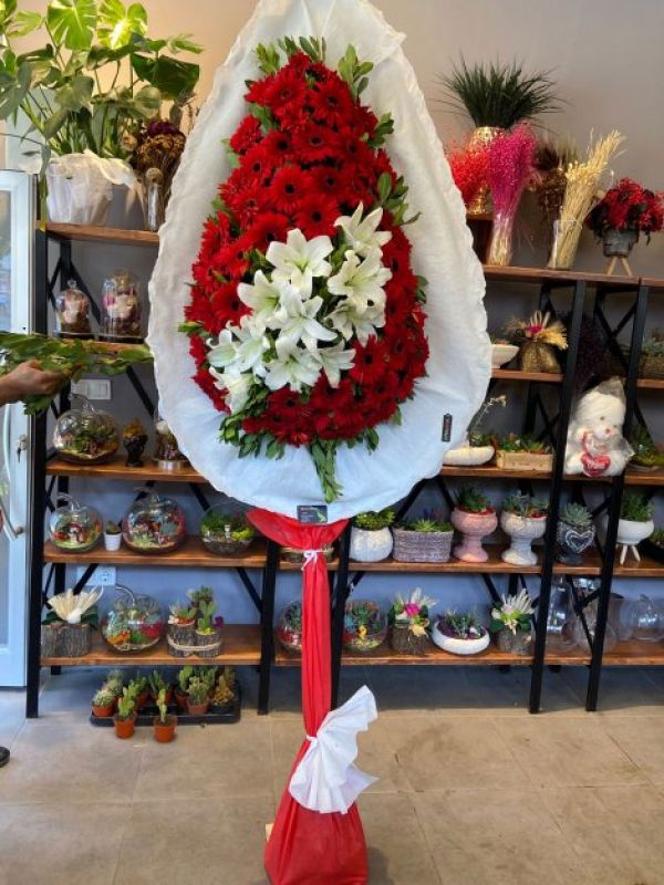  Erzurum  Çiçek - Lilyum Gerbera Çelenk