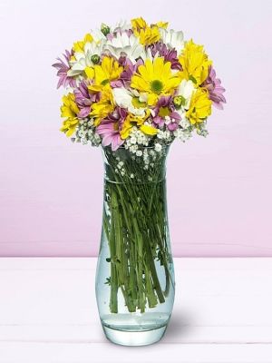  Erzurum Çiçek Siparişi - Vazoda Renkli Papatya