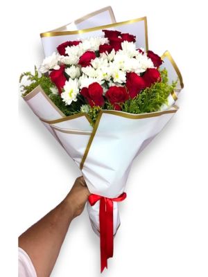  Erzurum Çiçek Gönder - 14 Gül ve Papatya