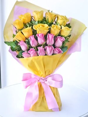 Erzurum Çiçekçi - Sarı Fuşya Güller